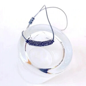 NWOT Marlyn Schiff Crystal Curved Pendant Adjustable Choker Gray